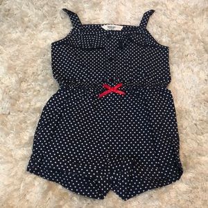 Toddler girls navy heart romper brand new